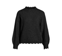 Strickpullover VILA "VINIKOLINA O-NECK L/S KNIT TOP - NOOS", Damen, Gr. S, schwarz beauty, Strick, Obermaterial: 97% Polyester, 3% Elasthan, unifarben, regular fit normal, Rundhals, Strickbündchen, Pu