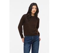 Strickpullover VILA "VINIKOLINA O-NECK L/S KNIT TOP - NOOS", Damen, Gr. XXL, braun (coffee bean detail:melange), Strick, Obermaterial: 97% Polyester, 3% Elasthan, meliert, regular fit normal, Rundhals