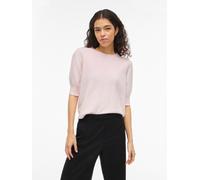 Strickpullover VILA "VIRIL 2/4 SLEEVE O-NECK KNIT TOP - NOOS", Damen, Gr. XXL, cherry blossom detail:light melange, Strick, Obermaterial: 50% Viskose, 28% Polyester, 22% Nylon, meliert, regular fit no