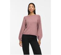 Strickpullover VILA "VISAPNA O-NECK L/S KNIT TOP/PB/1", Damen, Gr. L, rosa (nostalgia rose), Strick, Obermaterial: 50% Polyester, 28% Nylon, 22% Polyacryl, unifarben, regular fit normal, Rundhals, Pul