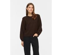 Strickpullover VILA "VISAPNA O-NECK L/S KNIT TOP/PB/1", Damen, Gr. M, braun (coffee bean), Strick, Obermaterial: 50% Polyester, 28% Nylon, 22% Polyacryl, unifarben, regular fit normal, Rundhals, Pullo