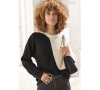 Strickpullover VIVANCE Gr. 36/38, beige (beige, schwarz) Damen Pullover (75992444-36) beige, schwarz