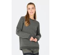 Strickpullover WHISTLER "Borge", Damen, Gr. 38, grau (dunkelgrau, meliert), 70% Polyacryl, 30% Wolle, bedruckt, normal, Rundhals, Pullover Strickpullover, aus stilvollem und wärmendem Strick (23516218