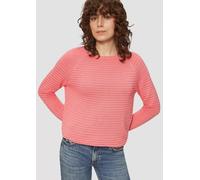 Strickpullover QS, Damen, Gr. XXL (44), rot (coral rot), Strick, Obermaterial: 65% Polyester, 35% Viskose, casual, regular fit hüftlang, Rundhals, Langarm Rollkante, Pullover, mit Strukturmuster (1490
