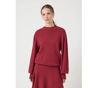 Strickpullover Y.A.S "YASFONNY LS KNIT PULLOVER S. NOOS", Damen, Gr. S, rot (tibetan rot), Strick, Obermaterial: 72% Viskose, 28% Polyester, unifarben, regular fit kurz, hoch geschlossener Ausschnitt,