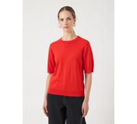 Strickpullover Y.A.S "YASLENA SS KNIT PULLOVER S. NOOS", Damen, Gr. S, fiery rot, Strick, Obermaterial: 75% Viskose, 25% Nylon, unifarben, regular fit normal, Rundhals, Pullover Strickpullover (882751