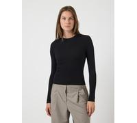 Strickpullover Y.A.S "YASZOEY LS KNIT PULLOVER S.NOOS", Damen, Gr. L, schwarz, Strick, Obermaterial: 65% Viskose, 35% Nylon, unifarben, slim fit normal, Rundhals, Pullover Strickpullover (83632163-L)