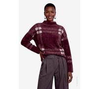 Strickpullover ZERO "Damen mit Muster", Damen, Gr. 36, rot (braun, beige), Plüsch, Obermaterial: 65% Polyamid, 13% Polyester, 11% Baumwolle, 9% Polyacryl, 1% Elasthan, 1% Wolle, aufgeraut, gerade norm