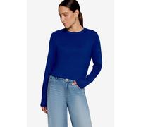 Strickpullover ZERO, Damen, Gr. 42, blau (sodalite blau), Strick, Obermaterial: 80% Viskose, 20% Polyamid, unifarben, körpernah hüftbedeckend, Rundhals, abgesteppte Kante, Pullover Strickpullover, mit
