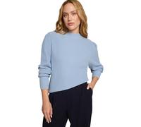 Strickpullover ZERO "Damen mit Ballonärmeln", Damen, Gr. 44, blau (soft chambray), Strick, Obermaterial: 50% Baumwolle (organic), 50% Polyacryl. Füllung:, unifarben, figurumspielend normal, weit Bündc