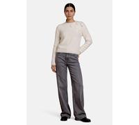 Strickpullover ZERO "Damen mit Effektgarn", Damen, Gr. 44, weiß (eggnog), Plüsch, Obermaterial: 94% Polyamid, 4% Polyacryl, 2% Polyester, gerade normal, Pullover Strickpullover, Stickerei (64863664-44
