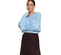 Strickpullover ZERO "Damen mit Fledermausärmeln", Damen, Gr. M, ashley blau melange, Strick, Obermaterial: 57% Polyester, 17% Polyacryl, 16% Baumwolle, 6% Elasthan, 4% Wolle, loose fit normal, U-Boot-