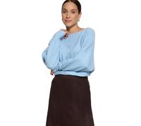 Strickpullover ZERO "Damen mit Fledermausärmeln", Damen, Gr. XL, ashley blau melange, Strick, Obermaterial: 57% Polyester, 17% Polyacryl, 16% Baumwolle, 6% Elasthan, 4% Wolle, loose fit normal, U-Boot