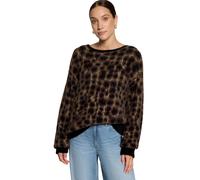 Strickpullover ZERO "Damen mit Jacquard", Damen, Gr. 44, patch schwarz, braun, Strick, Obermaterial: 70% Polyamid, 20% Viskose, 10% Polyester, gerade normal, U-Boot-Ausschnitt, Pullover Strickpullover