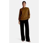 Strickpullover ZERO "Damen mit Lurexfaden", Damen, Gr. 38, gold (braun, gold), Strick, Obermaterial: 68% Viskose, 20% Polyester, 12% Metall, lässig geschnitten lang, Pullover Strickpullover, Material 