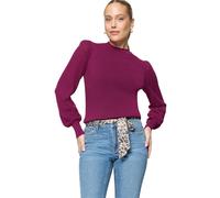 Strickpullover ZERO "Damen mit Puffärmeln", Damen, Gr. 40, magenta lila, Obermaterial: 28% Polyester, 72% Viskose, unifarben, figurbetont normal, Rundhals, mit Bindeband, Pullover Strickpullover, Plai