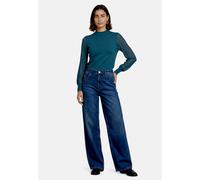 Strickpullover ZERO "Damen mit Spitzenärmeln", Damen, Gr. 42, reflecting pond, Strick, Obermaterial: 72% Viskose, 28% Polyester. Füllung:, unifarben, figurbetont normal, weit Bündchen, Pullover Strick