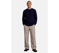 Strickpullover ZERO "Herren mit Rundhalsausschnitt", Herren, Gr. L, blau (deep sky), Obermaterial: 34% Polyamid, 34% Wolle, 29% Viskose, 3% Polyester, figurbetont lang, Pullover Strickpullover, Plain/