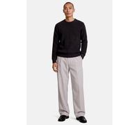 Strickpullover ZERO "Herren mit Rundhalsausschnitt", Herren, Gr. L, schwarz (schwarz beauty), Obermaterial: 34% Polyamid, 34% Wolle, 29% Viskose, 3% Polyester, figurbetont lang, Pullover Strickpullove