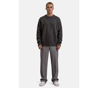 Strickpullover ZERO "Herren mit Rundhalsausschnitt", Herren, Gr. M, grau (dunkelgrau), Obermaterial: 61% Polyacryl, 18% Polyester, 10% Viskose, 8% Wolle, 3% Alpaka, aufgeraut, figurumspielend lang, Bü