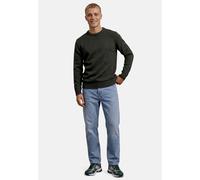 Strickpullover ZERO "Herren mit Rundhalsausschnitt", Herren, Gr. S, schwarz (grün forest), Obermaterial: 36% Baumwolle, 35% Polyacryl, 27% Polyamid, 2% Elasthan, figurumspielend lang, Rundhals, Bündch