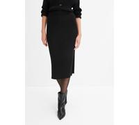 Strickrock BONPRIX, Damen, Gr. 40/42 (M), schwarz, Strick, Obermaterial: 80% Viskose, 20% Polyamid, unifarben, körpernah 3/4-Länge, Röcke, aus Viskosemischung, körpernahe Passform, unifarben, mit Gumm