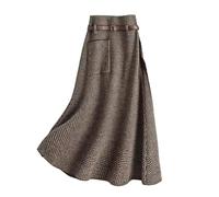 Strickrock Damen Herbst- Und Winter -Faux -Wollrock Für Frauen Mit Hoher Taille Gestrickter Rock Moderock-Kaffee (DE/NL/SE/PL, Alphanumerisch, S, Regular, Regular, Kaffee)