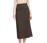 Strickrock Damen Herbst Winter Gestrickter Rock Moderock für Frauen Hoher Taille Maxirock Casual Strickrock Langer Bleistiftrock Freizeitrock Elastische Stricken Gestrickt Röcke Winterrock (Coffee, S)