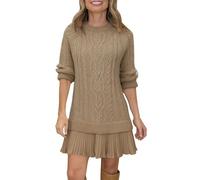 Strickrock Damen, Silvester Kleider Damen, Winterkleider Longpullover Elegant Knielang Langarm Minikleid Pullover Kleid Winter Freizeit Strickkleider Pulloverkleid Winterkleid Herbst Kleider