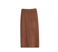 Strickrock Für Damen - Damenmode Herbst Winter Damen Strickröcke Solide Sexy Lange Split Röcke Damen Stricken Lange Röcke 70Cm Büro Dame Rock Khaki Einheitsgröße