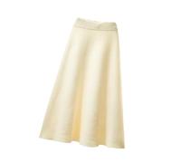 Strickrock Für Damen - Lässiger Langer Rock Für Damen, Herbst/Winter, Elastisch, Hohe Taille, A-Linie, Lässige Straßenröcke Für Damen, High Street, Damenröcke, Beige, Einheitsgröße