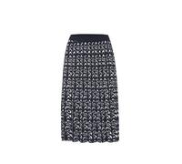 Strickrock GOLDNER "Kurzgröße Hochwertiger Jacquard-Strickrock", Damen, Gr. 23, schwarz (schwarz, weiß, gemustert), Obermaterial: 55% Baumwolle CO. 45% Viskose CV., normal, Röcke, Plissefalten (542905