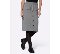 Strickrock HEINE, Damen, Gr. 44, grau (grau, meliert), 50% Viskose, 28% Polyester, 22% Polyamid, unifarben, wadenlang, Röcke (74868954-44) grau, meliert