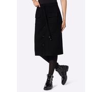 Strickrock HEINE, Damen, Gr. 50, schwarz, 50% Viskose, 28% Polyester, 22% Polyamid, unifarben, wadenlang, Röcke (63717465-50) schwarz