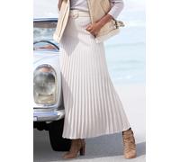 Strickrock LASCANA, Damen, Gr. 42, beige (beige melange), Strick, Obermaterial: 100% Polyacryl, unifarben, figurumspielend knöchellang, Röcke, in Plisseeoptik, eleganter Maxirock aus Strukturstrick (1