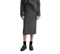 Strickrock MARC O'POLO "aus softem Schurwolle-Mix", Damen, Gr. 38, dunkelgrau melange, Obermaterial: 50% Schurwolle, 33% Viskose, 17% Polyamid, unifarben, figurbetont wadenlang, Röcke (46432539-38) du