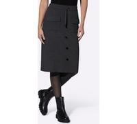 Strickrock HEINE, Damen, Gr. 36, schwarz, 50% Viskose, 28% Polyester, 22% Polyamid, unifarben, wadenlang, Röcke (63717465-36) schwarz