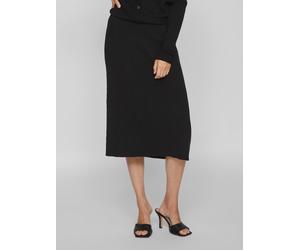 Strickrock VILA "VICOMFY A-LINE KNIT SKIRT- NOOS", Damen, Gr. XXL (44), schwarz, Strick, Obermaterial: 51% Viskose, 27% Polyester, 22% Polyamid, unifarben, regular fit kniebedeckend, Röcke (26262319-X