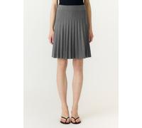 Strickrock Y.A.S "YASELENA HW PLEATED SKIRT S. NOOS", Damen, Gr. L, medium grau melange, Strick, Obermaterial: 75% Viskose, 25% Nylon, unifarben, kniefrei, Röcke, Viskosemischung (91151004-L) medium g