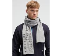 Camp David Herren Schal aus Jersey mit Label Print Grey Melange