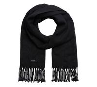 Strickschal JACK & JONES "JACSOLID WOVEN SCARF NOOS", Herren, schwarz, Strick, Kunstfaser, unifarben, Modetücher, Kunstfaser, mit Fransen (70540927-0) schwarz