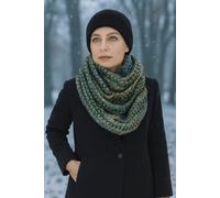 Strickschal "Strickloop", Damen, grün (khaki), Polyacryl, COLLEZIONE ALESSANDRO, gestreift, Basic, Modetücher, Made in Italy, in tollen Farben (71035651-0) khaki