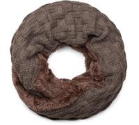 Strickschal STYLEBREAKER "Feinstrick Loop mit Flecht Muster und Teddyfleece", Damen, grau (taupe), Obermaterial: 100% Viskose CV., Modisch, Modetücher (20209236-0) taupe