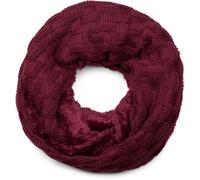 Strickschal STYLEBREAKER "Feinstrick Loop mit Flecht Muster und Teddyfleece", Damen, rot (bordeaux, violett), Obermaterial: 100% Viskose CV., Modisch, Modetücher (86252066-0) bordeaux, violett