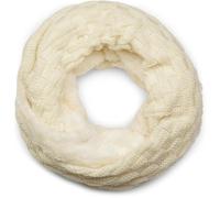 Strickschal STYLEBREAKER "Feinstrick Loop mit Flecht Muster und Teddyfleece", Damen, weiß (creme, beige), Obermaterial: 100% Viskose CV., Modisch, Modetücher (72485313-0) creme, beige