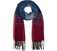 Strickschal STYLEBREAKER "Feinstrick Schal Zick-Zack gestreift", Damen, blau (blau, bordeaux, rot), Obermaterial: 100% Polyester PES., Modisch, Modetücher (88296232-0) blau, bordeaux, rot