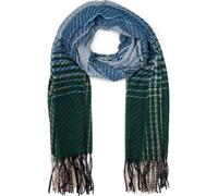 Strickschal STYLEBREAKER "Feinstrick Schal Zick-Zack gestreift", Damen, blau (hellblau, dunkelgrün), Obermaterial: 100% Polyester PES., Modisch, Modetücher (98342428-0) hellblau, dunkelgrün