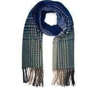 Strickschal STYLEBREAKER "Feinstrick Schal Zick-Zack gestreift", Damen, blau (royalblau, jadegrün), Obermaterial: 100% Polyester PES., Modisch, Modetücher (68343262-0) royalblau, jadegrün