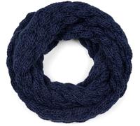 Strickschal STYLEBREAKER "Strick Loop mit Bubblemuster", Damen, blau (dunkelblau), Modisch, Modetücher (96279341-0) dunkelblau