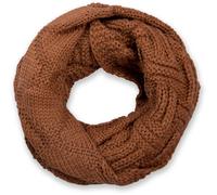 Strickschal STYLEBREAKER "Strick Loop mit Gitter und Rippenmuster", Damen, braun (cognac), Obermaterial: 100% Viskose CV., Modisch, Modetücher (99565401-0) cognac